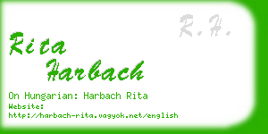 rita harbach business card